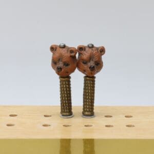 Brown Bear Head Cribbage Pegs