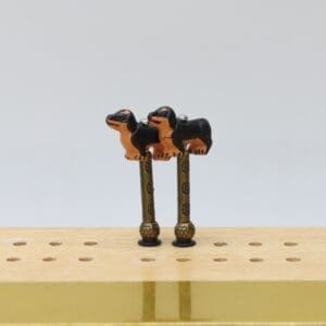 Brown and Black Dachshund Cribbage Pegs