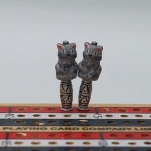 Sitting Grey Cat Cribbage Pegs