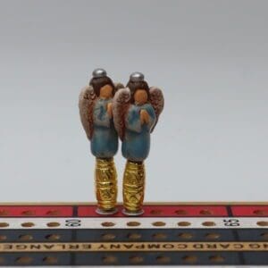 Blue/White Peruvian Porcelain Angel Cribbage Pegs