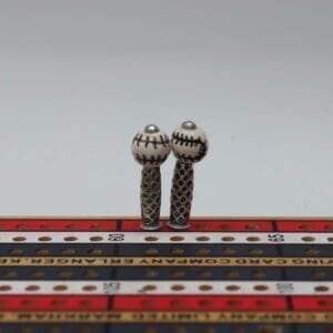 Black & White Baseball Cribbage Pegs