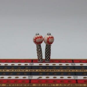 Red & White Baseball Cribbage Pegs