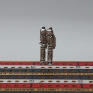 Silver Metal Owl Cribbage Pegs