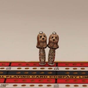 Dark Brown Eared Hound Dog Cribbage Pegs
