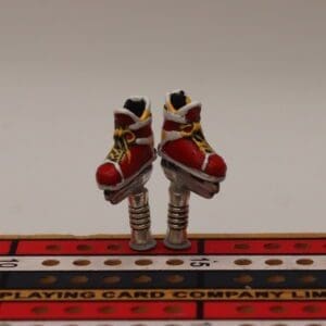Hockey Skate Cribbage Pegs -- Calgary Home Colors