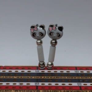 White Teddy Bear Head Cribbage Pegs