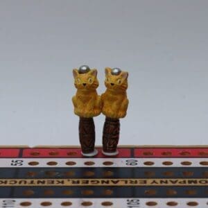 Sitting Orange Cat Cribbage Pegs