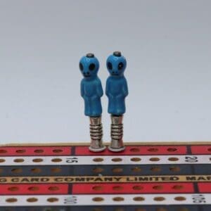 Turquoise Standing Alien Cribbage Pegs