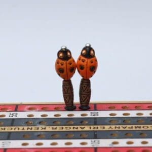 Orange Lady Bug Cribbage Pegs