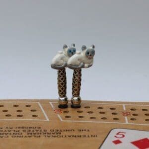 Silver Point Siamese Cat Cribbage Pegs