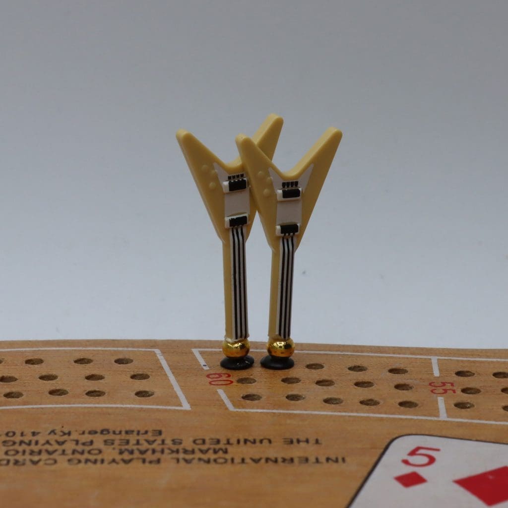 Flying V Electric Guitar Cribbage Pegs