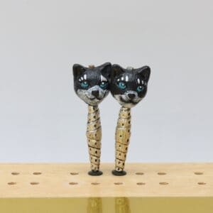 Black Head Cat Cribbage Pegs