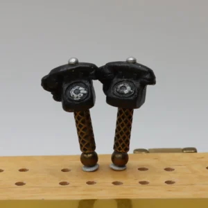 Telephone -- Black - Cribbage Pegs
