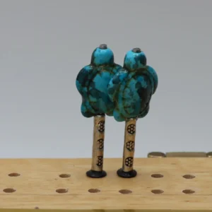 Turtle -- Black and Turquoise Howlite - Cribbage Pegs